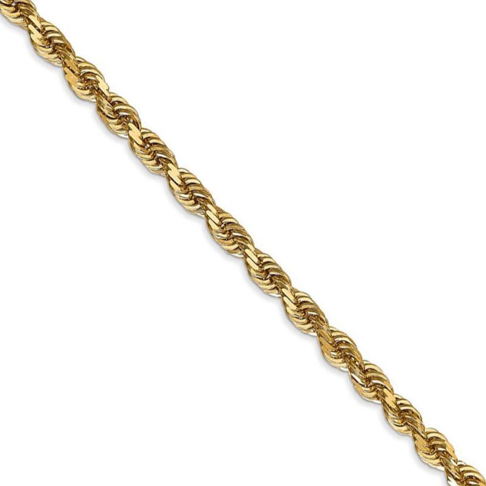 4mm, 14k Yellow Gold, D/C Quadruple Rope Chain Necklace, 24 Inch
